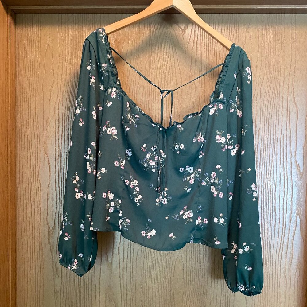 Abercrombie & Fitch Green Floral Blouse